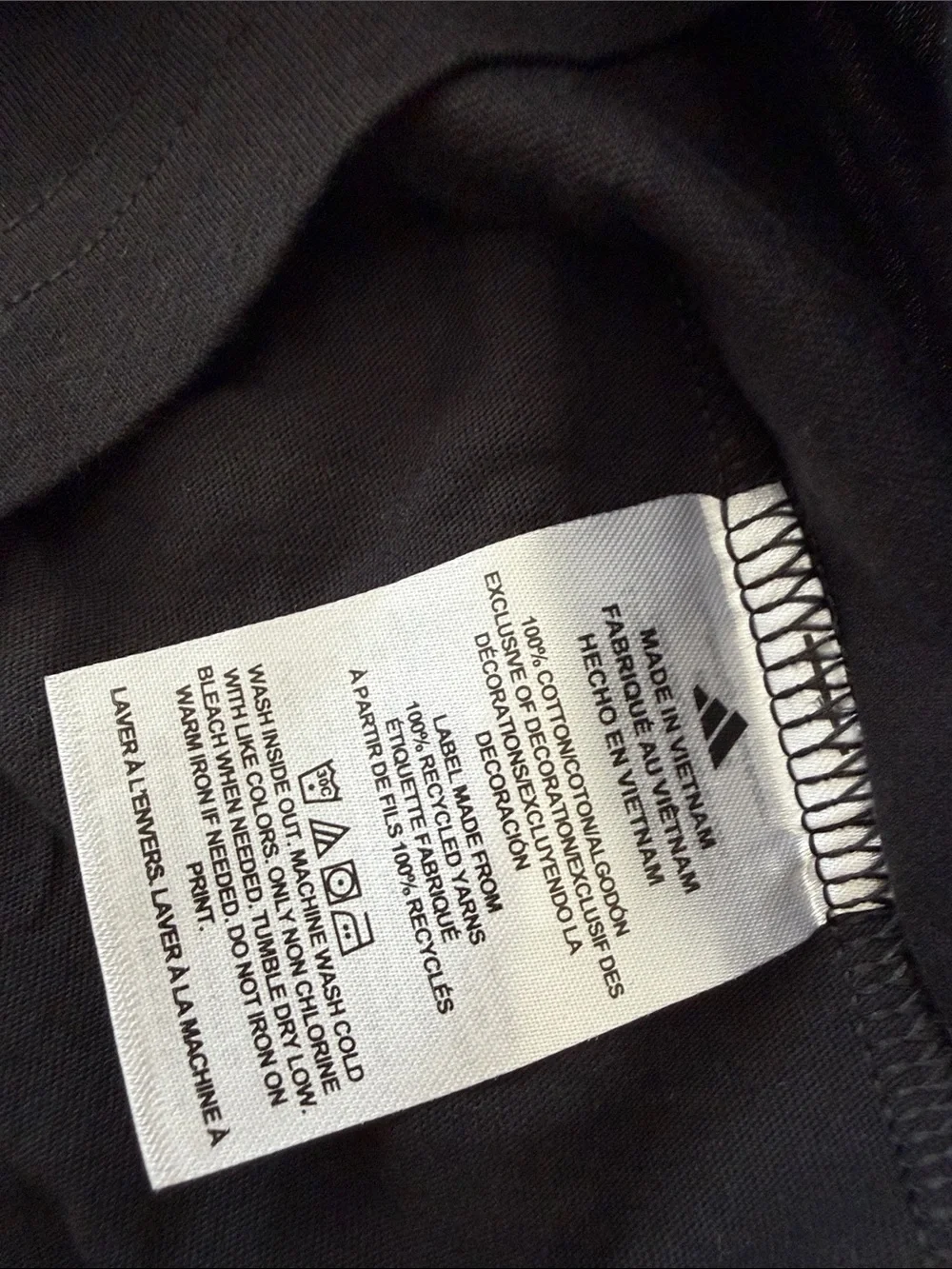 adidas Gray Short Sleeve Tee with White Logo and Stripes size s